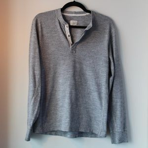 rag & bone Mens Large Light Gray Long Sleeve Henley